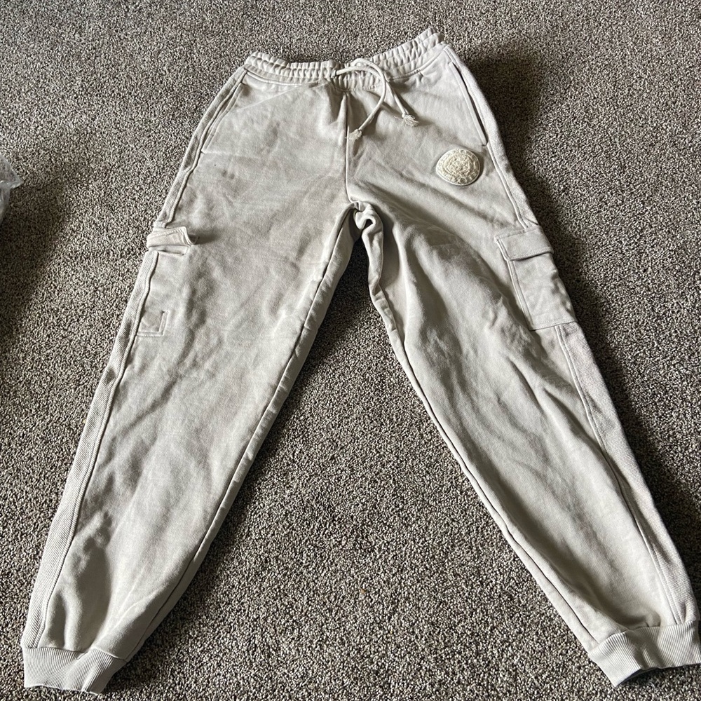 Gymshark Cream Jogger Pants with Patch